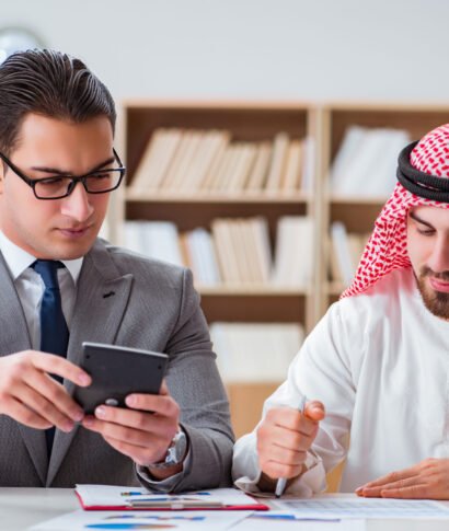 Diverse business concept with arab businessman